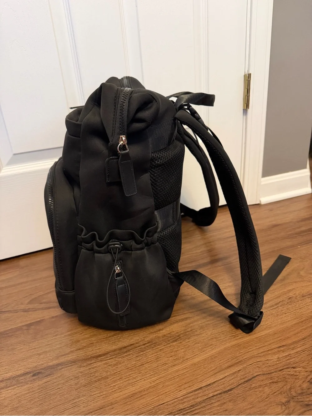 Vonal Neoprene Black Baby Backpack Diaper Bag with 15 Pockets